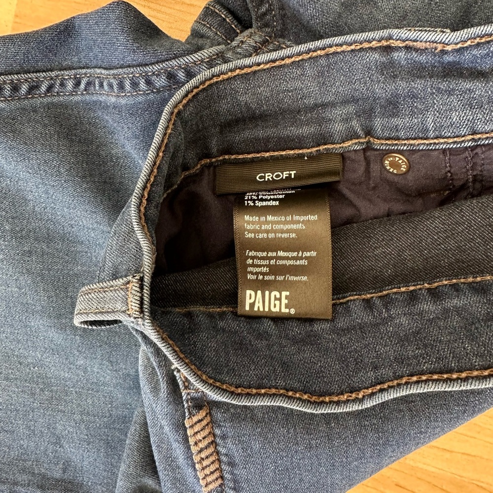 PAIGE Croft Dark Wash Skinny Jeans Stretch Premium Denim - Picture 5 of 8